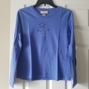 Adorable blue snowman shirt